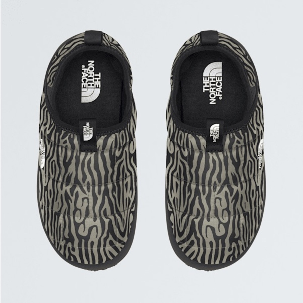 The North Face Black and Gray Cozy Slippers